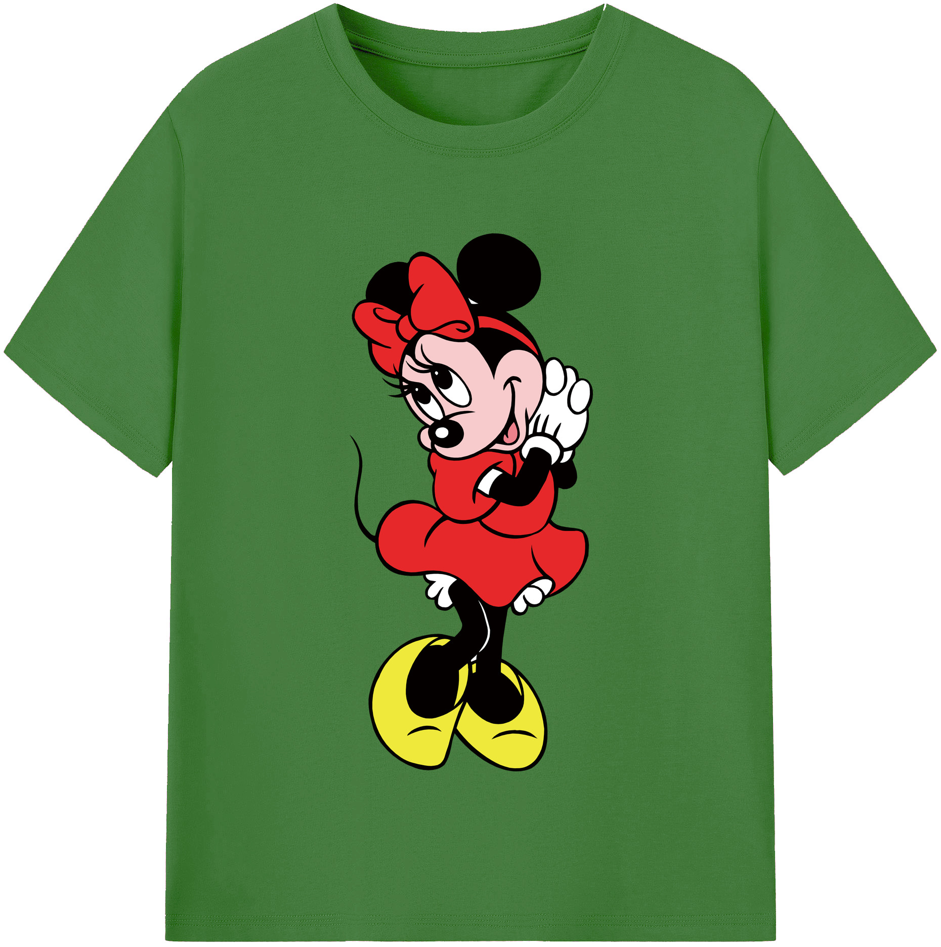 （画像用） ミッキーマウス Mickey Mouse レディースカジュアルプリントTシャツ（綿100％）